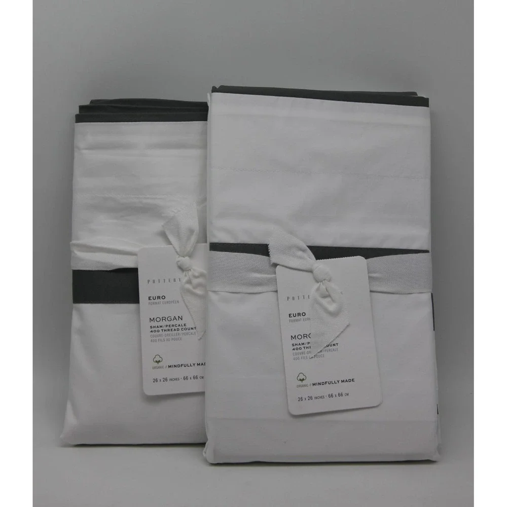 2pc Pottery Barn Morgan White & Gray Euro 26
